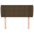 Tête de lit avec oreilles Marron Foncé 83x23x78/88 cm Tissu