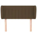 Tête de lit avec oreilles Marron foncé 103x23x78/88 cm Tissu