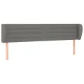 Tête de lit avec oreilles Gris foncé 163x23x78/88 cm Tissu