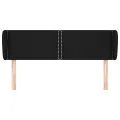Tête de lit avec oreilles Noir 147x23x78/88 cm Tissu