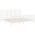 Cadre de lit Blanc Bois massif 200x200 cm