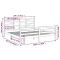 Cadre de lit Blanc Bois massif 200x200 cm