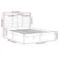 Cadre de lit Blanc Bois massif 120x200 cm