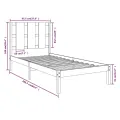 Cadre de lit Blanc Bois de pin massif 90x200 cm