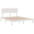 Cadre de lit Blanc 160x200 cm Bois massif