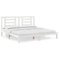 Cadre de lit Blanc Bois de pin massif 200x200 cm