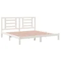 Cadre de lit Blanc Bois de pin massif 200x200 cm