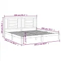 Cadre de lit Blanc Bois de pin massif 200x200 cm
