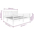 Cadre de lit Bois massif 200x200 cm