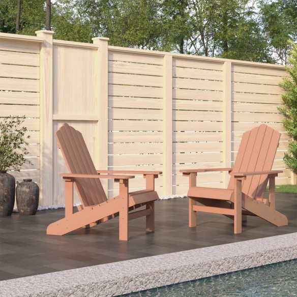 Chaises de jardin Adirondack 2 pcs PEHD Marron