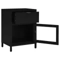 Tables de chevet 2 pcs Noir 40x30x54,5 cm Acier et verre