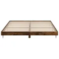 Cadre de lit chêne fumé 200x200 cm bois d'ingénierie