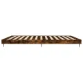 Cadre de lit chêne fumé 200x200 cm bois d'ingénierie