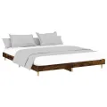 Cadre de lit chêne fumé 200x200 cm bois d'ingénierie