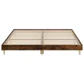 Cadre de lit chêne fumé 200x200 cm bois d'ingénierie