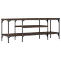 Meuble TV chêne marron 121x35x45 cm bois d'ingénierie et fer