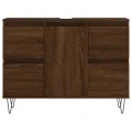 Armoire salle de bain chêne marron 80x33x60cm bois d'ingénierie