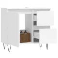 Armoire de salle de bain blanc 65x33x60 cm bois d'ingénierie