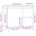 Armoire de salle de bain blanc 65x33x60 cm bois d'ingénierie