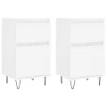 Buffets 2 pcs blanc 40x35x70 cm bois d’ingénierie