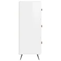 Buffet Blanc brillant 34,5x34x90 cm Bois d'ingénierie