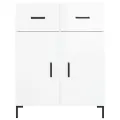 Buffet Blanc brillant 69,5x34x90 cm Bois d'ingénierie