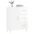 Buffet Blanc brillant 69,5x34x90 cm Bois d'ingénierie