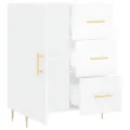 Buffet Blanc brillant 69,5x34x90 cm Bois d'ingénierie