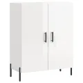 Buffet Blanc brillant 69,5x34x90 cm Bois d'ingénierie