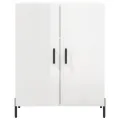 Buffet Blanc brillant 69,5x34x90 cm Bois d'ingénierie