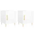 Tables de chevet 2 pcs blanc brillant 40x40x50 cm