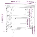 Tables d'appoint 2 pcs Noir 40x42x50 cm Bois d’ingénierie