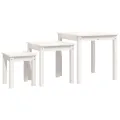 Tables gigognes 3 pcs Blanc Bois de pin massif
