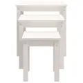 Tables gigognes 3 pcs Blanc Bois de pin massif