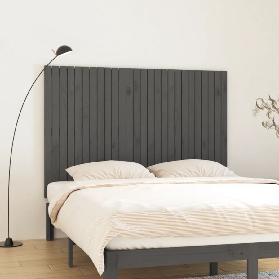 Tête de lit murale Gris 166x3x110 cm Bois massif de pin