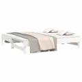 Lit coulissant Blanc 2x(90x190) cm Bois de pin massif