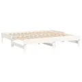 Lit coulissant Blanc 2x(90x190) cm Bois de pin massif
