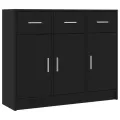 Buffet noir 91x28x75 cm bois d'ingénierie