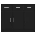 Buffet noir 91x28x75 cm bois d'ingénierie
