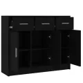 Buffet noir 91x28x75 cm bois d'ingénierie