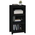 Bibliothèque Noir 50x35x97 cm Bois de pin massif