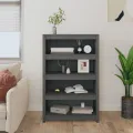 Bibliothèque Gris 80x35x126 cm Bois de pin massif