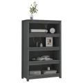 Bibliothèque Gris 80x35x126 cm Bois de pin massif