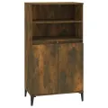 Buffet haut Chêne fumé 60x36x110 cm Bois d'ingénierie