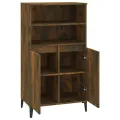 Buffet haut Chêne fumé 60x36x110 cm Bois d'ingénierie