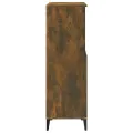 Buffet haut Chêne fumé 60x36x110 cm Bois d'ingénierie
