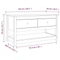 Table basse Noir 102x49x55 cm Bois massif de pin