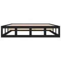Cadre de lit Noir 200x200 cm Bois massif