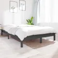 Cadre de lit Gris 120x200 cm Bois de pin massif