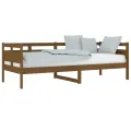 Lit de jour marron miel bois de pin massif 80x200 cm